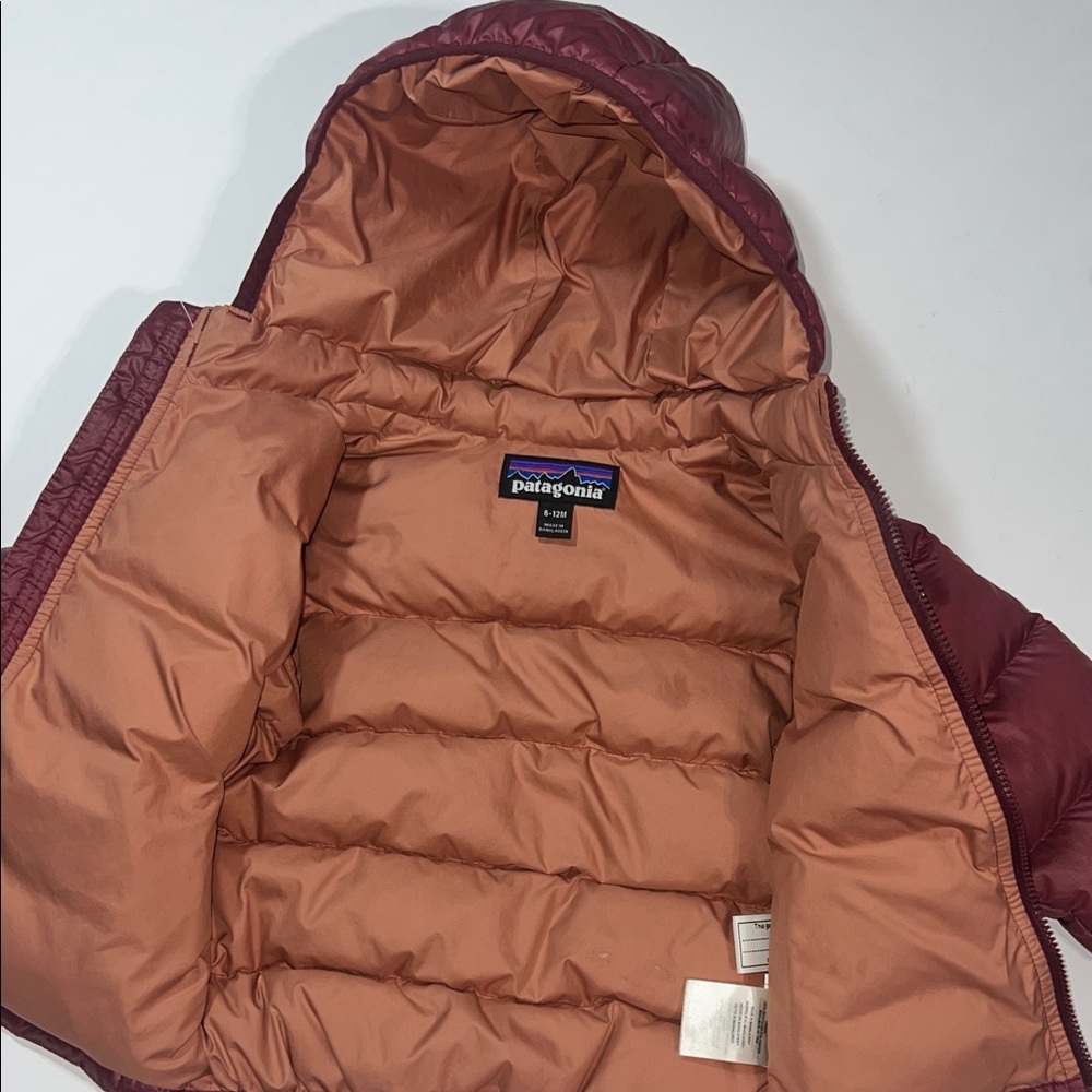 Baby Patagonia Maroon Hooded Puffer Jacket - Picture 4 of 10